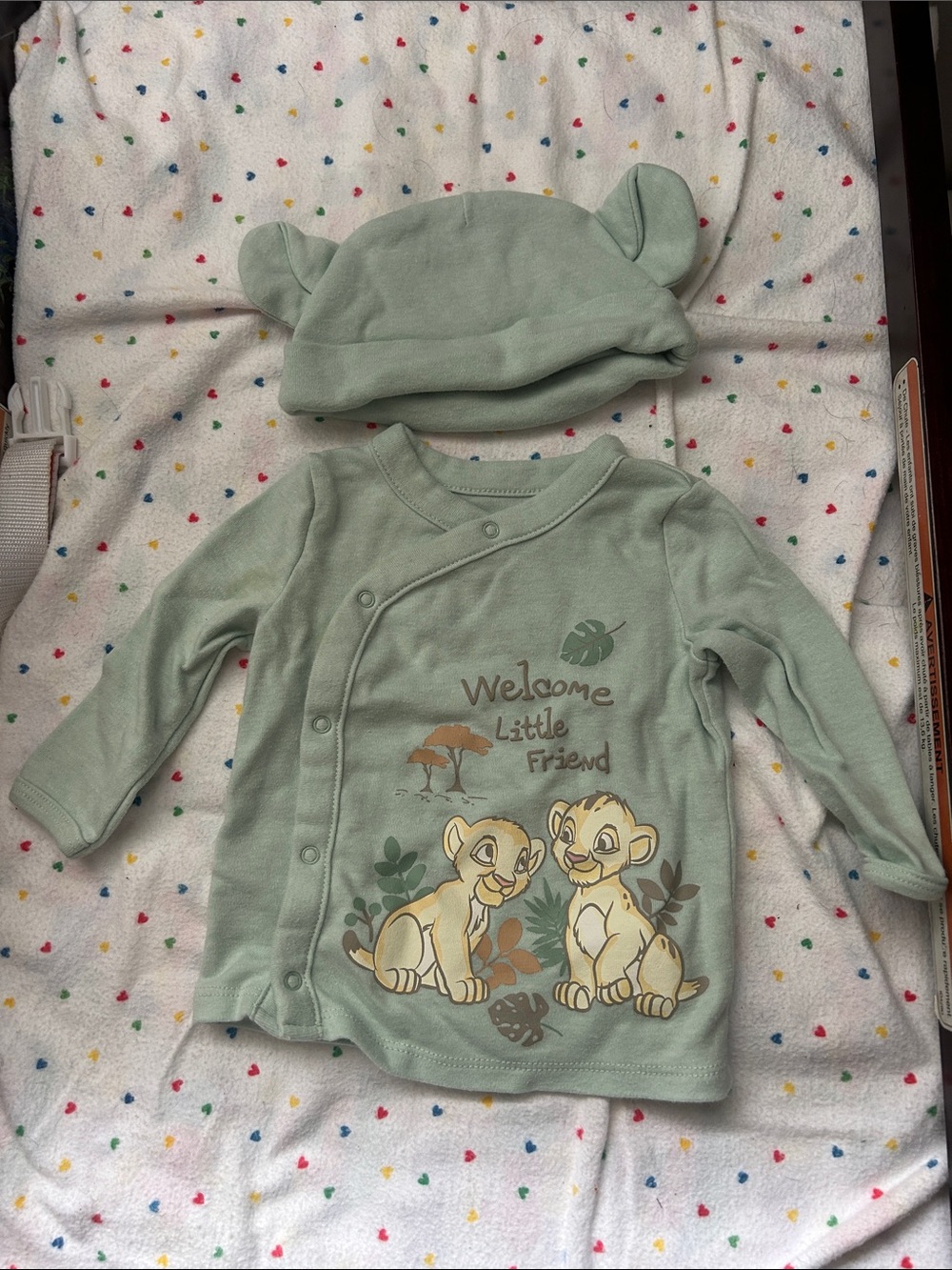 Disney Mint Green Baby Kimono Set with The Lion King graphic
